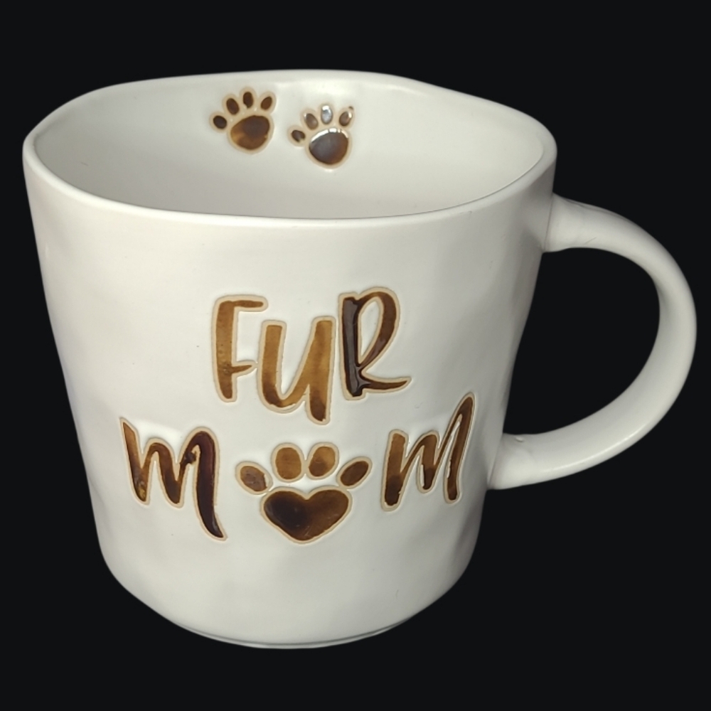 Prima Design Pets                    'Fur Mom' Ceramic Mug With Paw Print Design